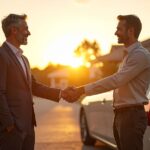 Finalizacja transakcji przy zaparkowanym aucie